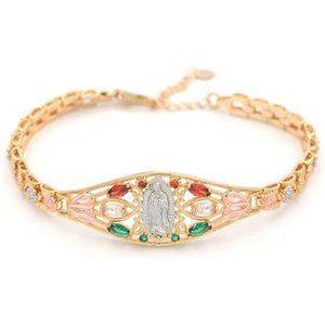 14K Gold Filled Jewelry Women"s Bracelet Bangle Guadalupe Tri-color Bracelet
